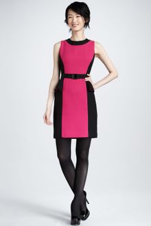 Milly Olivia Belted Dress Fuchsia - Lyst