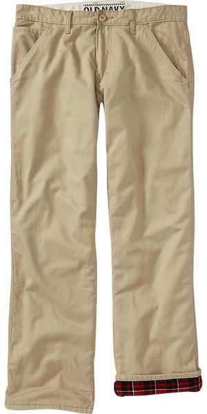 Old Navy Flannel Lined Twill Pants in Khaki for Men (winter reeds ...