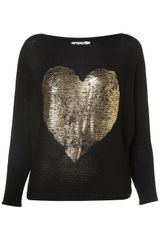 Topshop Heart Foil Jumper By Wal G