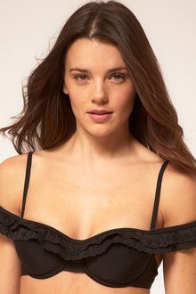 Asos Off Shoulder Underwired Bikini Top with Broderie Anglaise Detail - Lyst