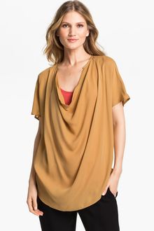 Vince Cowl Neck Silk Blouse - Lyst