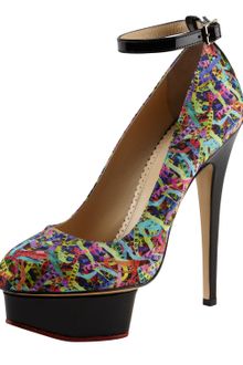 Charlotte Olympia Dolores Printed Anklestrap Pump - Lyst