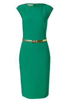 Michael Kors Emerald Belted Wool Blend Sheath Dress - Lyst