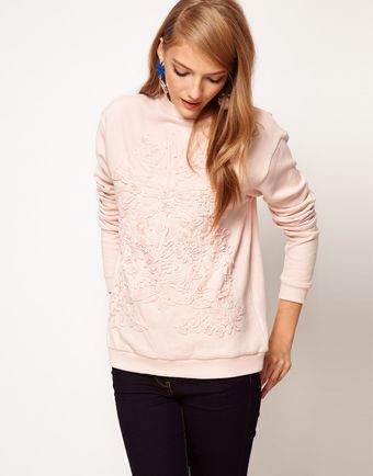 ASOS Collection Asos Pretty Applique Sweatshirt - Lyst