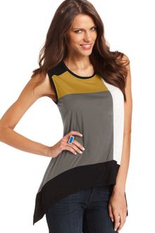 BCBGMAXAZRIA Sleeveless Scoopneck Colorblocked Tank - Lyst