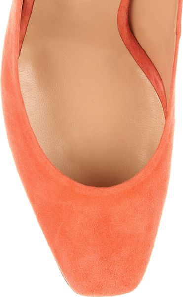 orange slingbacks