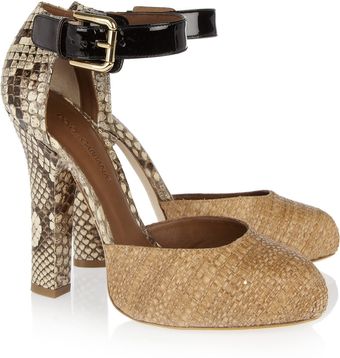 Dolce & Gabbana Raffia and Python Pumps - Lyst