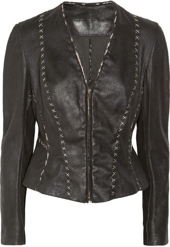 Donna Karan New York Leather Jacket - Lyst