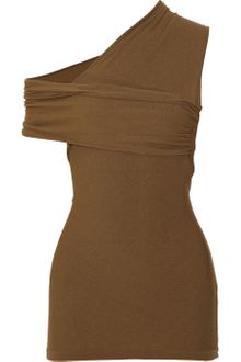Donna Karan New York Asymmetric Draped Stretchjersey Top - Lyst