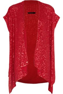 Donna Karan New York Sequined Pointelle Cashmereblend Cardigan - Lyst