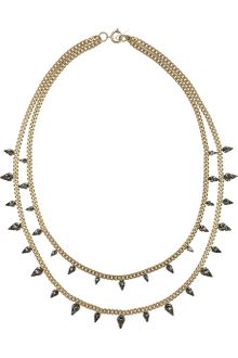 Elizabeth Cole 24karat Goldplated Swarovski Crystal Necklace - Lyst
