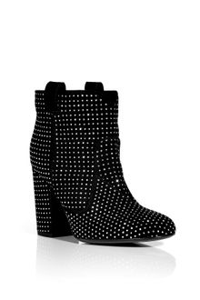Laurence Dacade Black Suede Ankle Boots with Allover Silvertoned Studding - Lyst