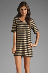  Gold Member Stripe Tee Dress