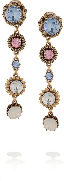 Oscar de la Renta 24karat Gold-Plated Crystal Clip Earrings - Lyst
