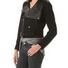 Donna Karan New York Felt Leather Jacket in Black - Lyst