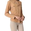 Donna Karan New York Collarless Asymmetrical Zip Jacket in Beige - Lyst