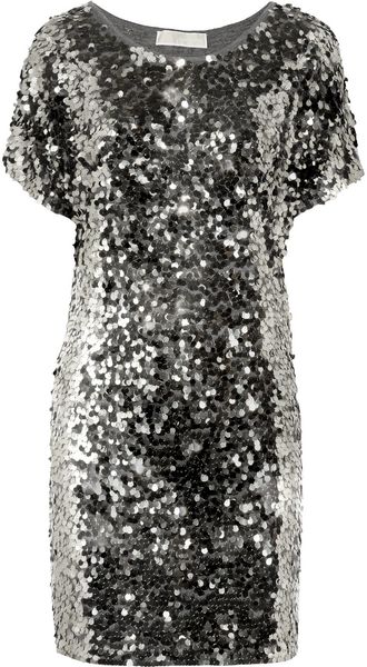 Michael by Michael Kors Paillette Embellished Jersey Dress - Lyst