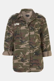 Topshop Studded Camo Jacket - Lyst