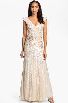Alberto Makali Embellished Vback Silk Chiffon Gown - Lyst