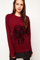 ASOS Collection Asos Sweatshirt with Elephant Flocking