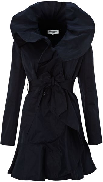 Helene Berman Ruffle Front Trench - Lyst