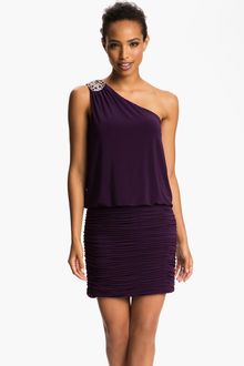 Js Boutique Embellished One Shoulder Blouson Dress Petite - Lyst