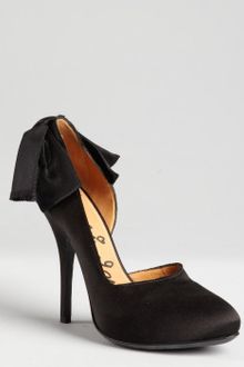 Lanvin Black Satin Bow Back Dorsay Platform Pumps - Lyst