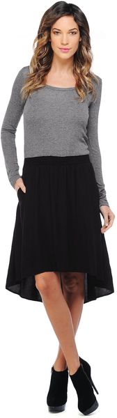Splendid Sheer Bodice Dress - Lyst