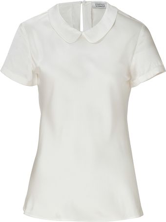 Steffen Schraut Cream Audrey Silksatin Top - Lyst