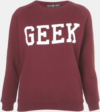 Topshop Geek Sweatshirt Petite - Lyst