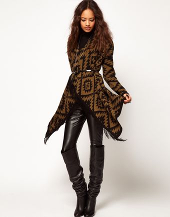 ASOS Collection Asos Blanket Cardigan with Fringe Detail - Lyst
