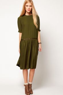 ASOS Collection Asos Midi Dress with Grosgrain Waist - Lyst