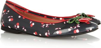 RED Valentino Cherry Appliqué Patent Ballet Flats - Lyst