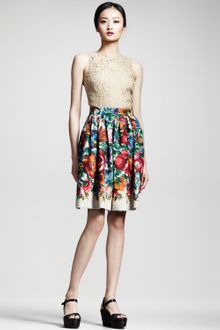 Dolce & Gabbana Floralprint Linen Skirt - Lyst