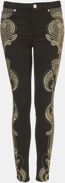 Topshop Antonio Embroidered Skinny Jeans - Lyst