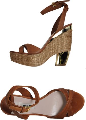 Miu Miu Platform Sandals - Lyst