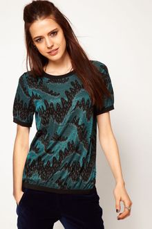 ASOS Collection Asos Top in Swirl Print with Contrast Band - Lyst