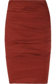La Petite Salope Ruched Stretch Linenblend Pencil Skirt - Lyst