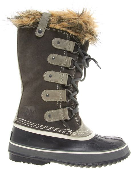 sorel gray and tan boots