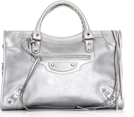 balenciaga silver handbag