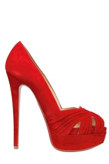 Christian Louboutin 150mm Aborina Suede Open Toe Pumps - Lyst