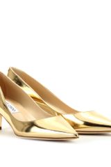Jimmy Choo Aza Metallic Gold Pumps