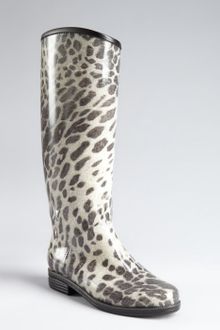 Dav Charcoal and Cream Animal Printed Rubber Rain Boots - Lyst