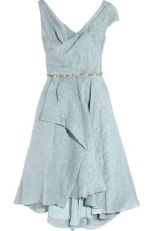 Lela Rose Embellished Woven Organza Dress - Lyst