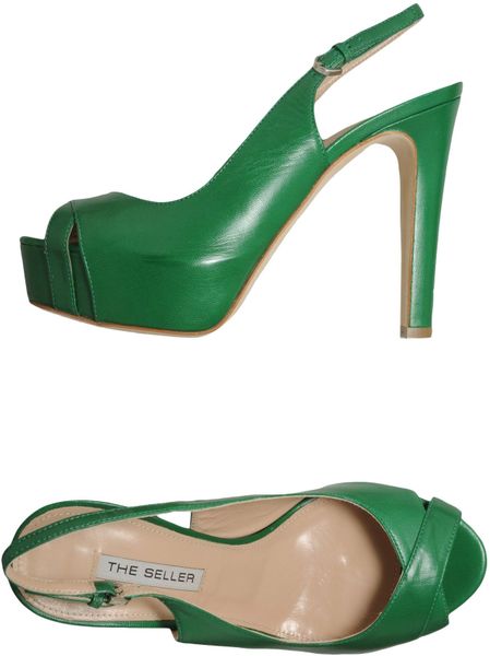 The Seller Platform Sandals in Green | Lyst