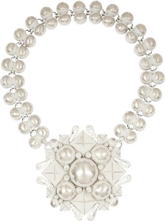 Bottega Veneta Enamelled Sterling Silver Necklace - Lyst