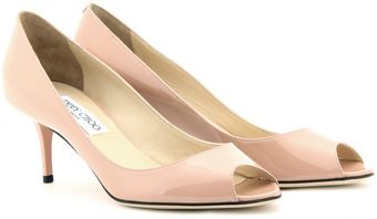 Jimmy Choo Isabel Peep Toe Kitten Heel Pumps - Lyst