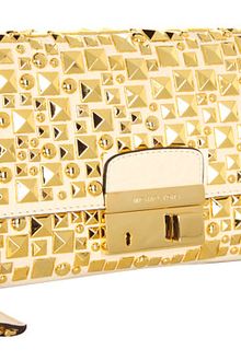 Michael Kors Gia Studded Clutch with Lock - Lyst