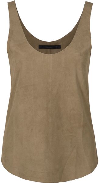 Victoria Beckham Leather Vest - Lyst