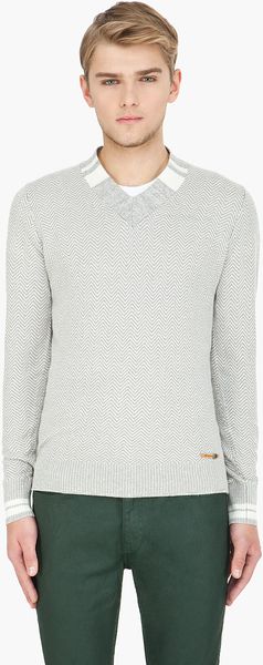 Diesel Grey Herringbone Kfillide Sweater - Lyst
